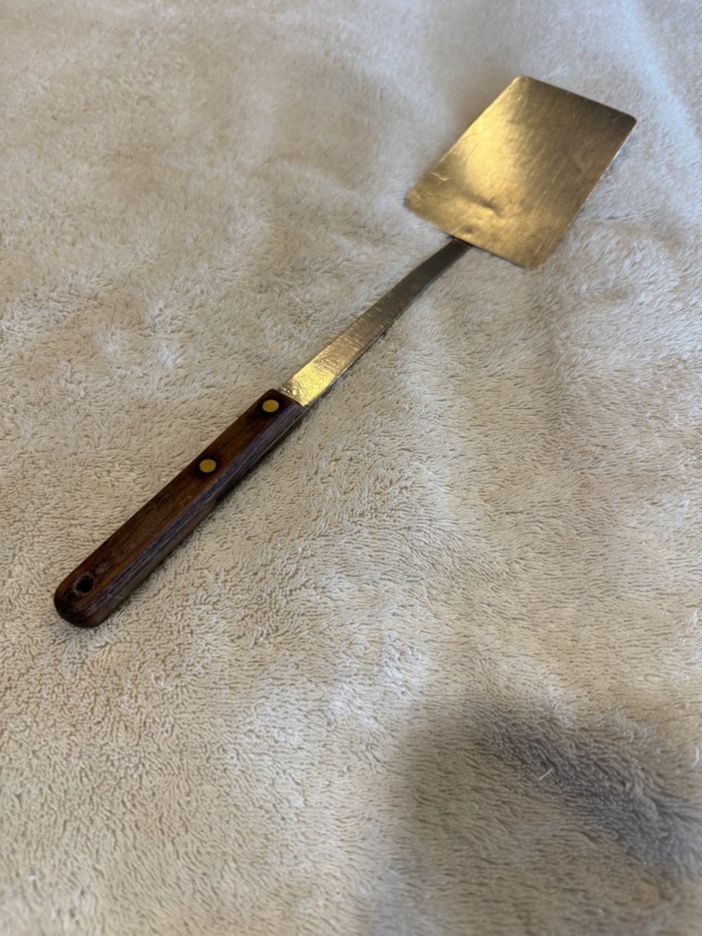 Vintage Mel-Jax Stainless Steel Spatula Wood-Handled Made in USA